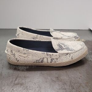 Cole Haan Nantucket Espadrille Chalk Python Embossed Loafers sz 8 B